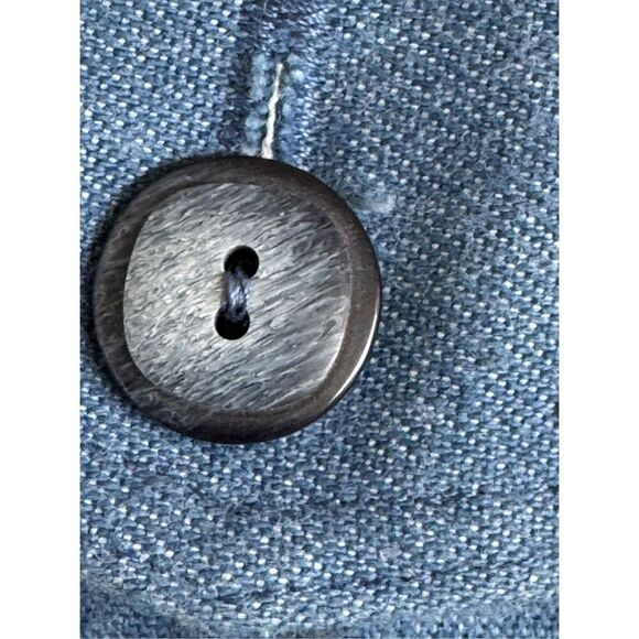 Adult unisex Large 70s light blue denim chambray jacket large pockets varsity - Picture 3 of 7